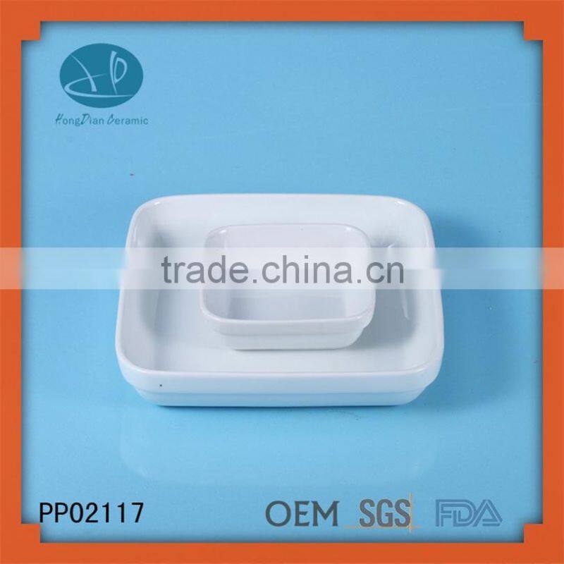 Wholesale white ceramic serving food tray plate fruit for sale
