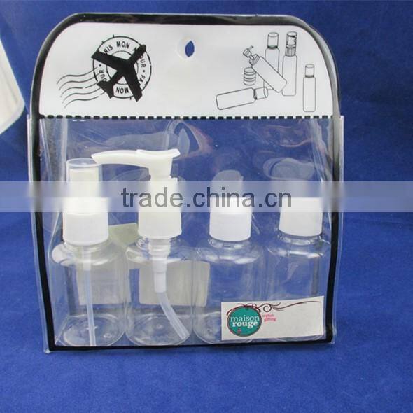 4pcsplastic transparent travel bottle set travel bottle kit bottle container