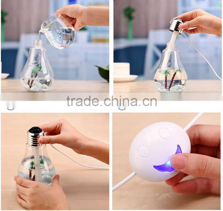 Aromatherapy Colorful luminous desktop micro landscape floret bottle humidifier