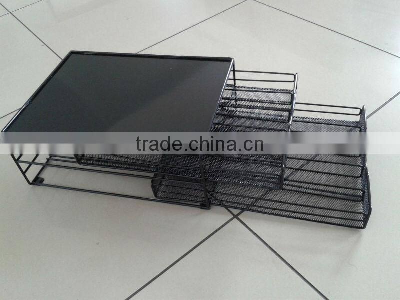 Hangzhou New Hot Metal Mesh 70K- Cup Capacity Two-tier Coffee Cup Pod Drawer Holder Tea Cup Capsule Metal Holder