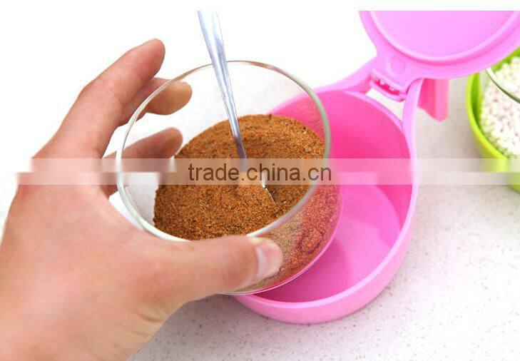 New Arrival Colorful With Cover Spoon Plastic Soy Saucet Condiment