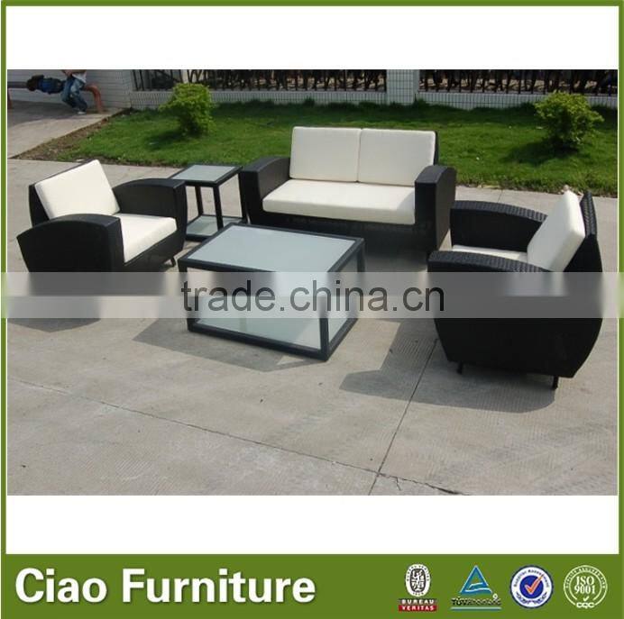 Outdoor garden sofa furniture with coffee table rattan sofa sets