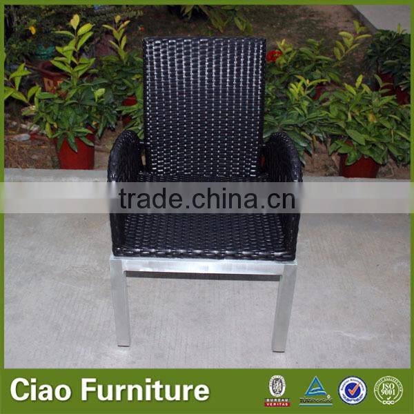 7pc patio dining set rattan arm chairs and glass top table