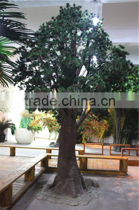 Home garden decoration 100cm to 1000cm Height artificial indoor live plastic ficus red with green big pine tree EZLS05 1013