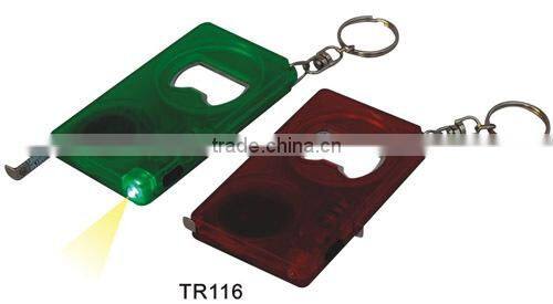 Flashlight with bottle Opener and Tape Measure