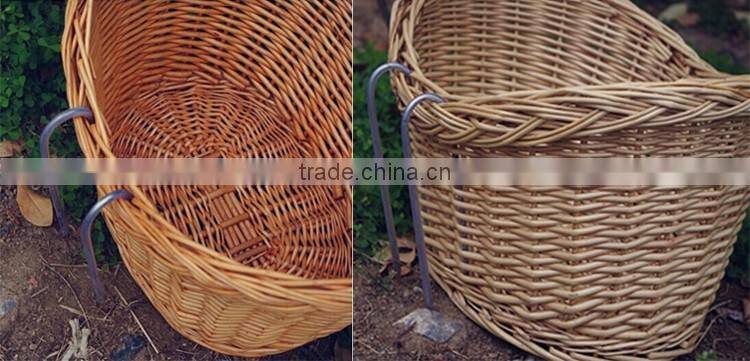 Wholesale excellent quality handmade woven removable wicker bicycle basket