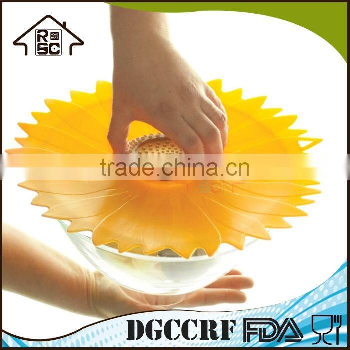 NBRSC Competitive Factory Price 11-inches Sunflower Lid Silicone Suction Bowl Lid Food Cover