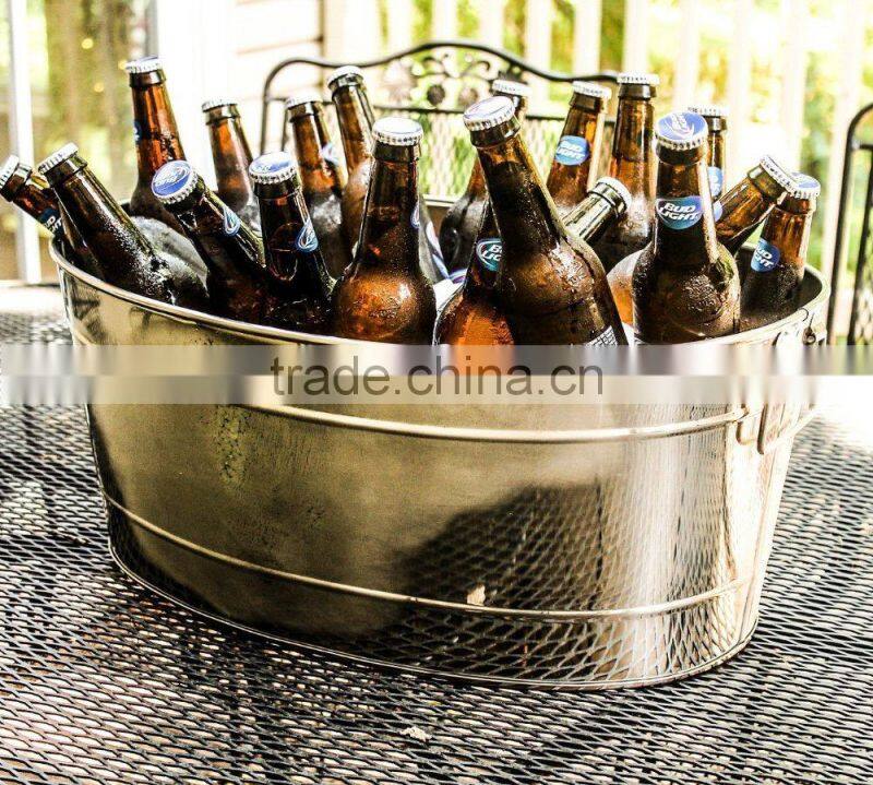 Home Oval Metal Laundry Bucket / Beer Cooler / Ice Bucket