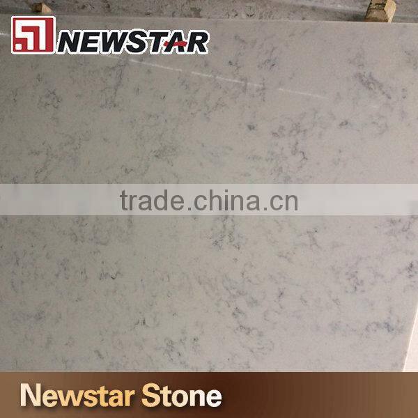Engineered stone dense marble grey vein white quartz