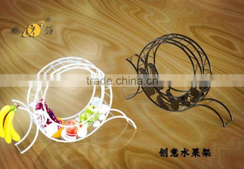 2016 kitchen storage organizer hot sale metal hanging 3 tier fruit basket stand