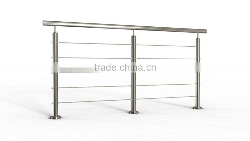 Outdoor Deck steel fences curved in middle post with cable rope