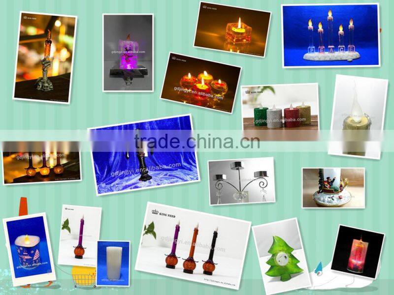 2015 high quality acrylic colorized led candle holders