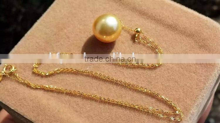 18k gold 9-10mm gold south sea pearl pendant