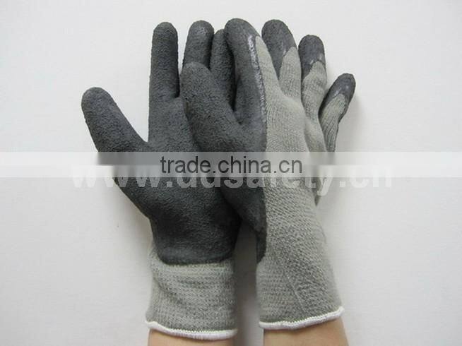 DDSAFETY 2017 Foam Latex Gloves With Napper Cotton Working Gloves Safety Gloves