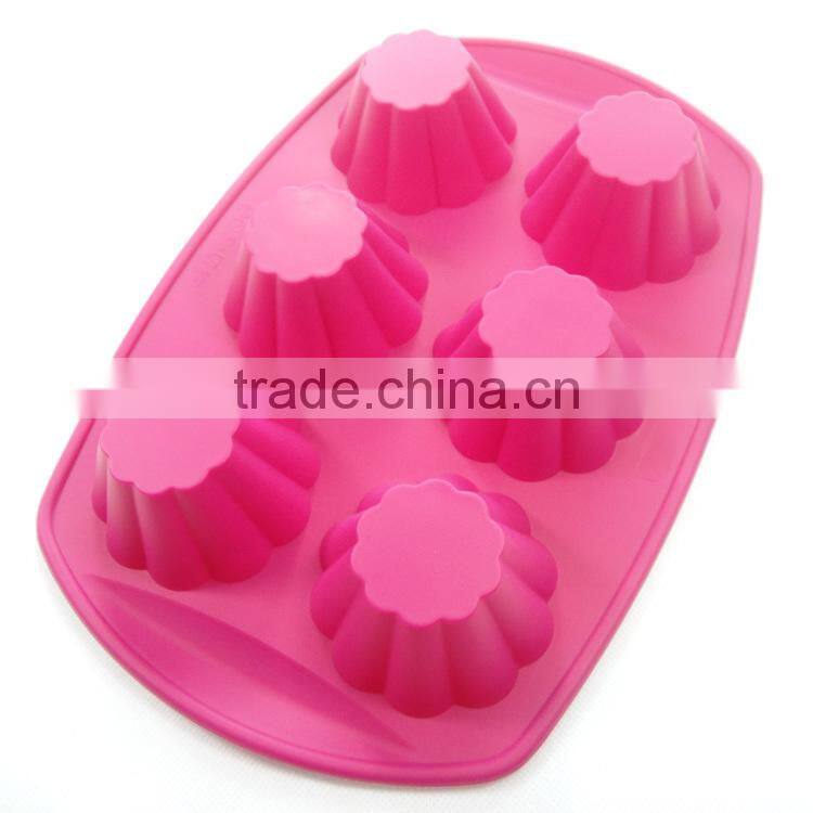 Nice 6 cavity Rose shaped silicone cake pan | cake mold