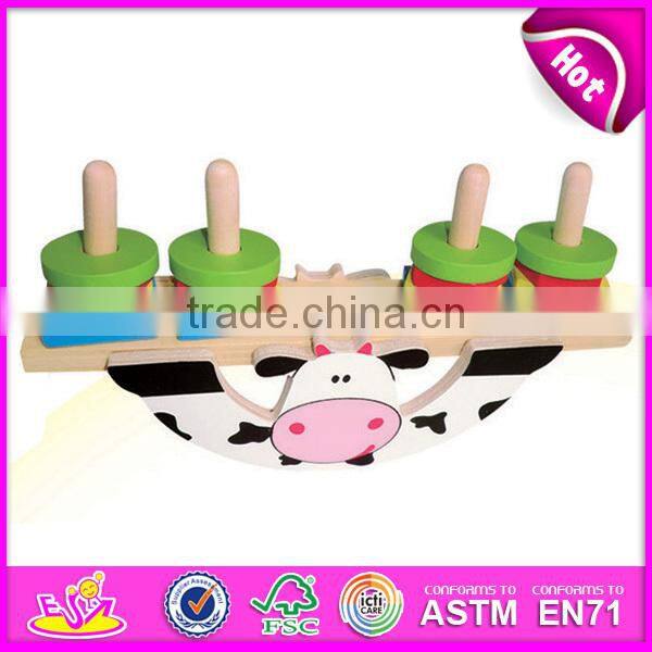 2015 New and popular Wooden balance baby toy,Colorful baby wooden educational toy,Funny play wooden balance game toy W11F001