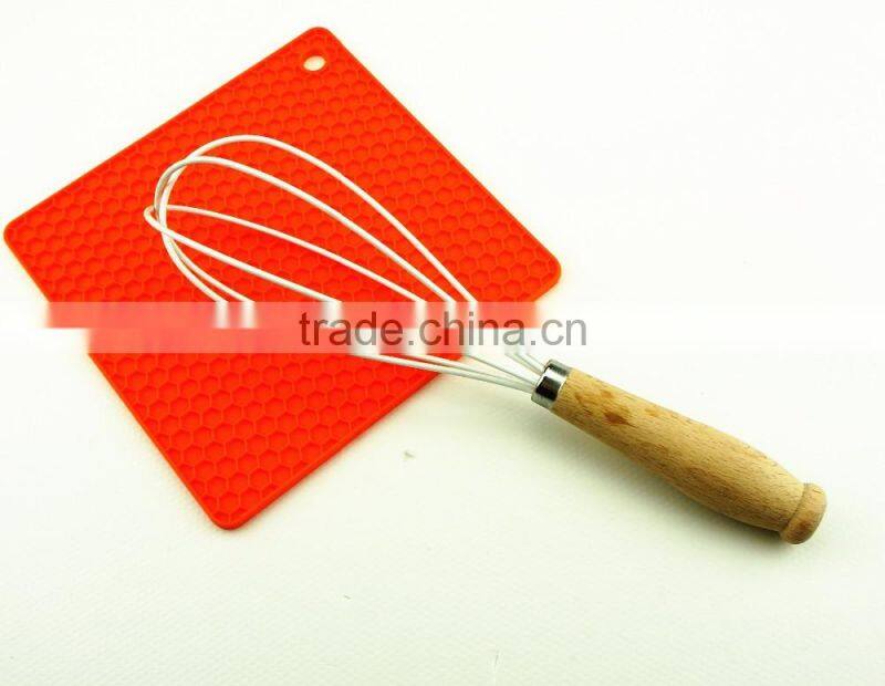 13043 Silicone coated Whisk with wooden handle