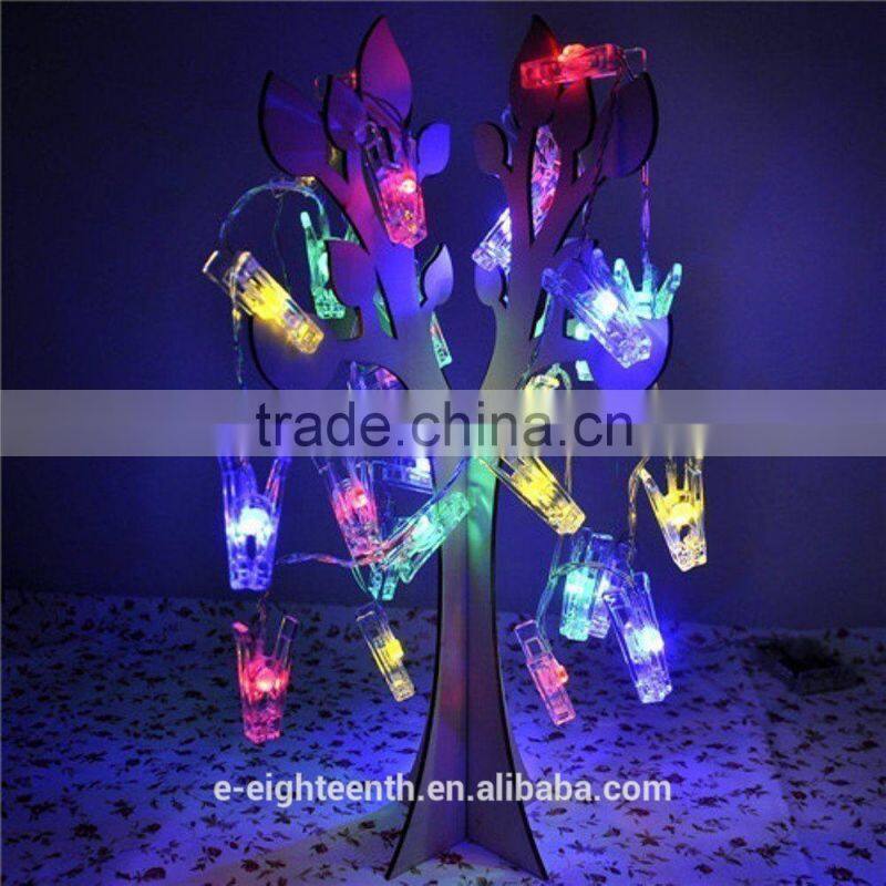 2017 battery Powered LED Photo Clip String Lights Transparent Cable With 20 LED