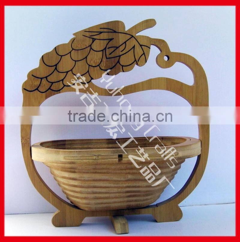 Export only factory sale Eco-bamboo folding basket