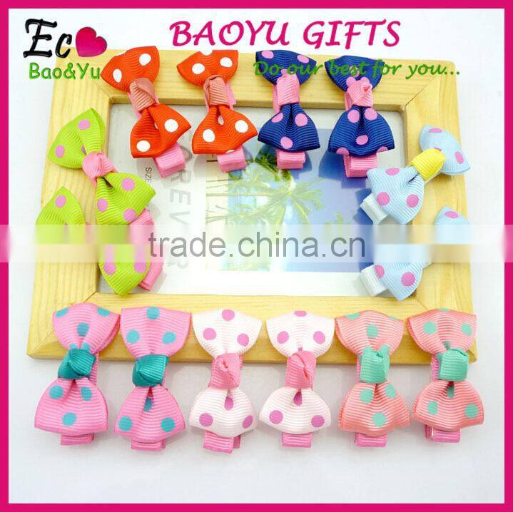 Factory wholesale fashion ribbon bow kids hair clip lovely baby hair clips