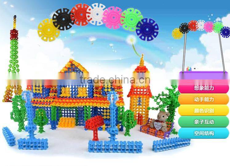 Plastic Children Educational Toys SnowFlakes Building Blocks toys 100pcs/bag