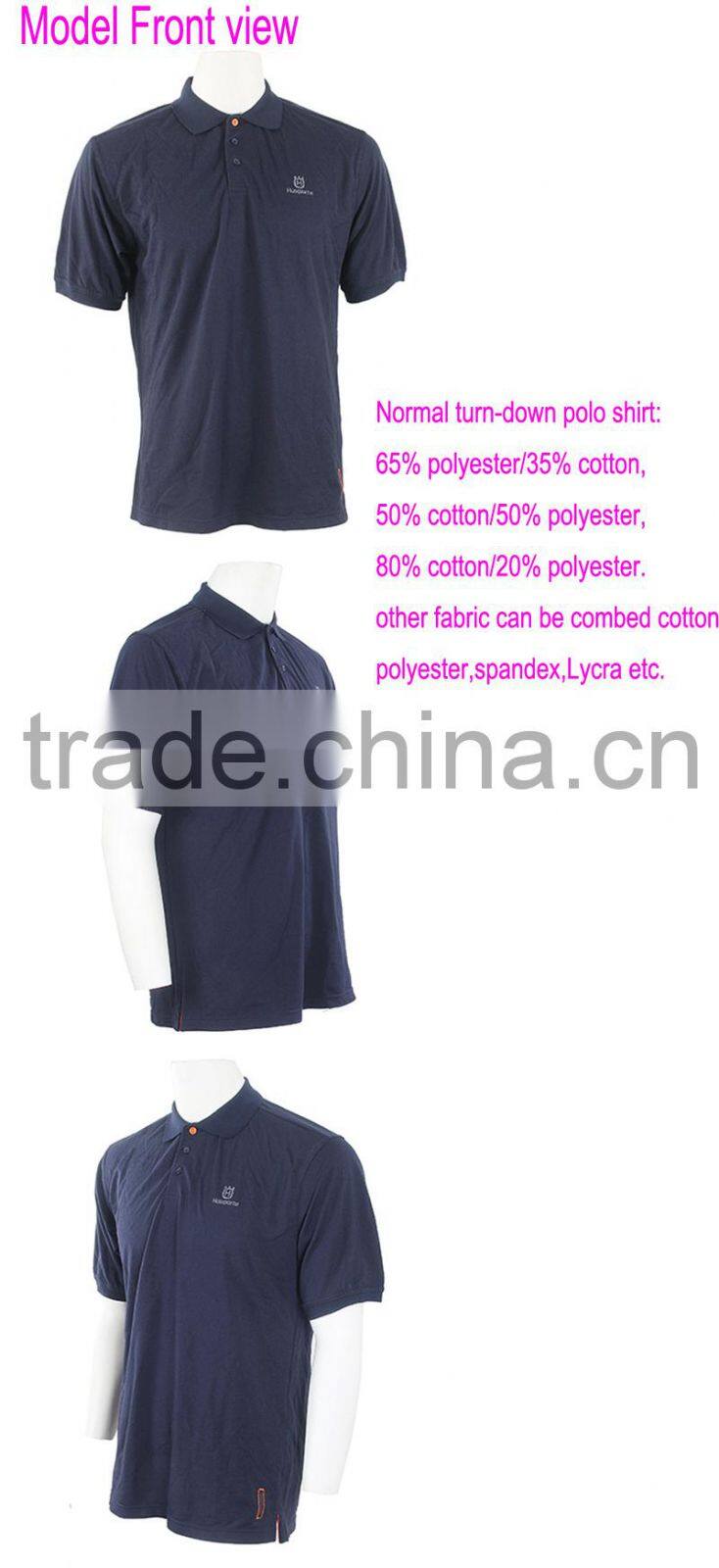 Latest Design Short Sleeves Embroidery Logo Turn-down 150gsm Custom Cotton Uniform Polo Shirt