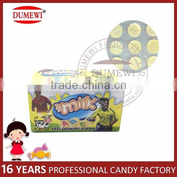 Football Star Letter Dry Cow Milk Tablet Candy