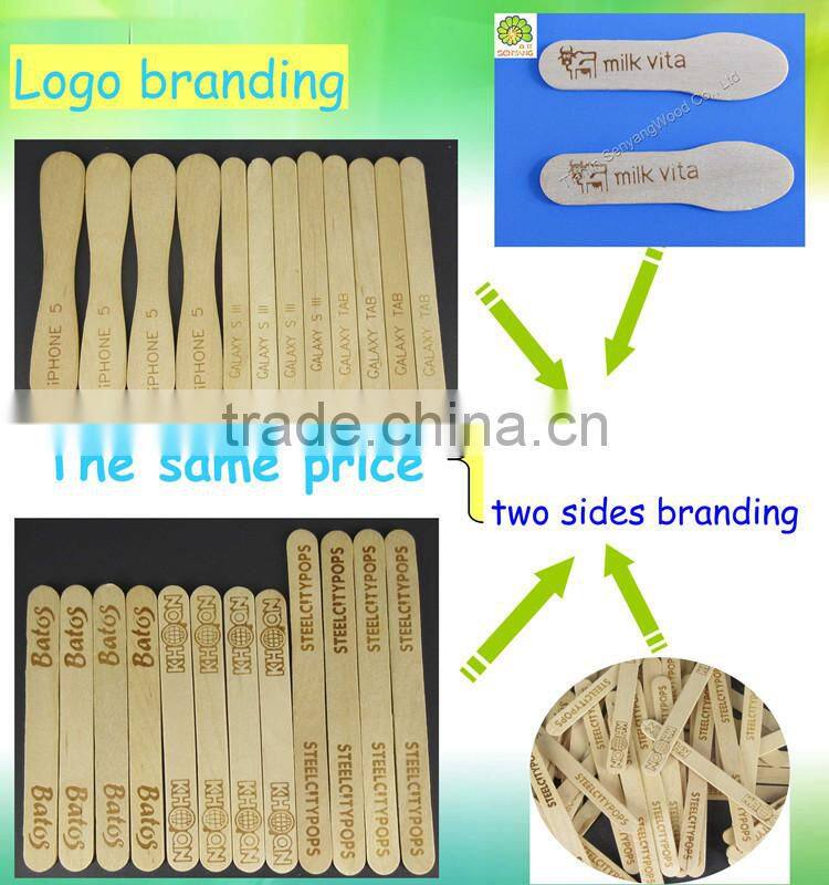 China birch wooden disposable individually wrapped ice cream spoon