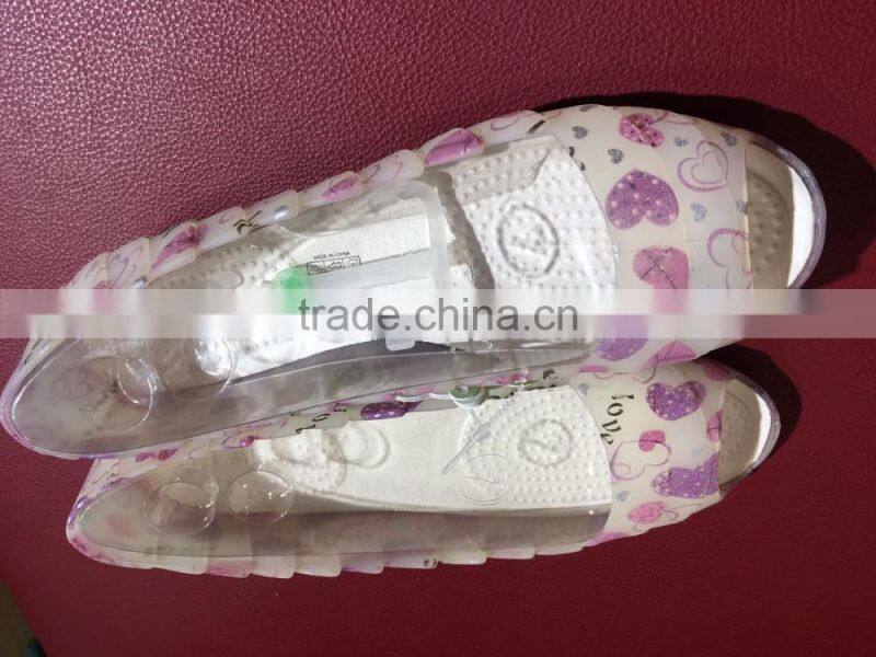GZY stocklot summer plastic lucency woman lady slipper factory china