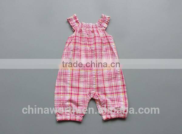 2015 High Quality New Design Clothes Child Checked Baby Romper