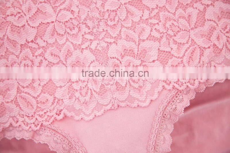 High Quality Colorful 95% Cotton 5% Spandex with Lace Custom Sexy Fancy Woman Underwear