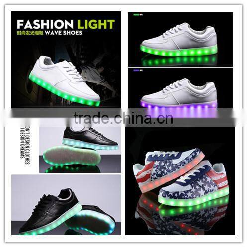Wholesale 8 colors changeable flashing led light running shoes