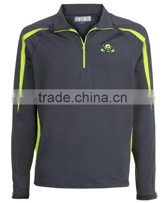2016 Custom Design Hot sales outdoor quarter zip dry fit polyestert performance Golf Pullover Jacket