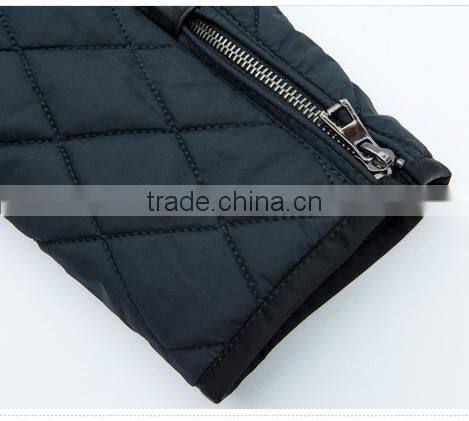 New Design Men Business&Leisure Wearing Stand Collar Simple Quilted Padding Jacket