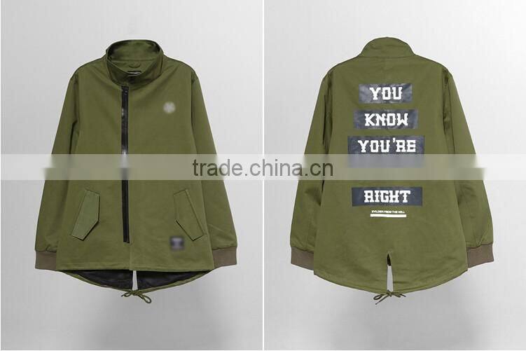 China Factory Wholesale High Quality 60% Cotton 40%Polyester Fashion Windproof Outdoor Winter Mens Army Jacket