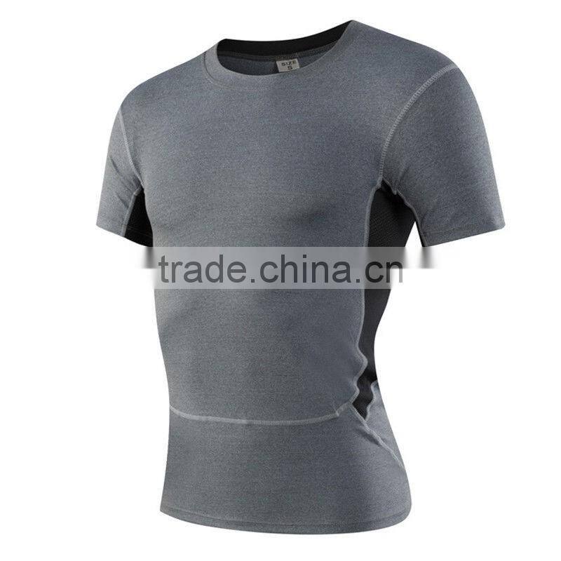 Fitness Muscle Men's Stretch Fabric Sports Gym T-shirt Running Training Workout T Shirt