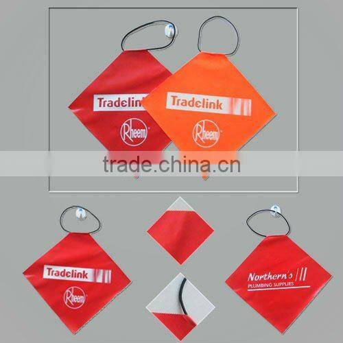 orange and red safety flag