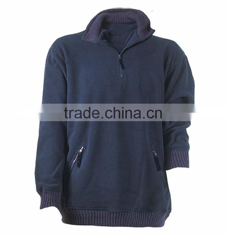 Industrial rib collar 1/4zipper mens thick warm jacket