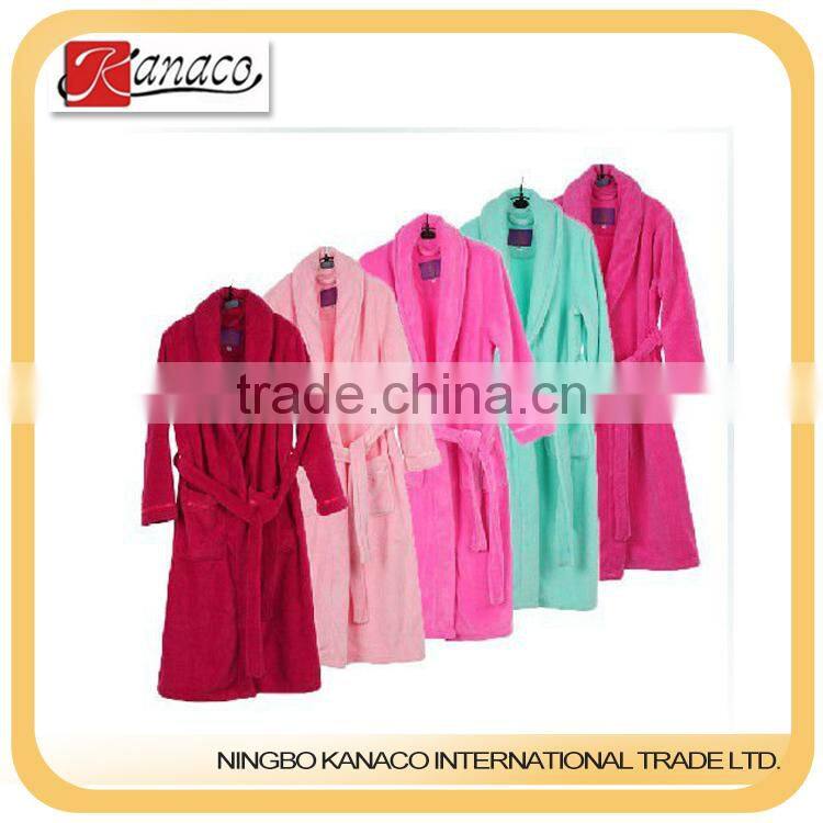 women terry bathrobes velours spa robe(KN-RB-03)