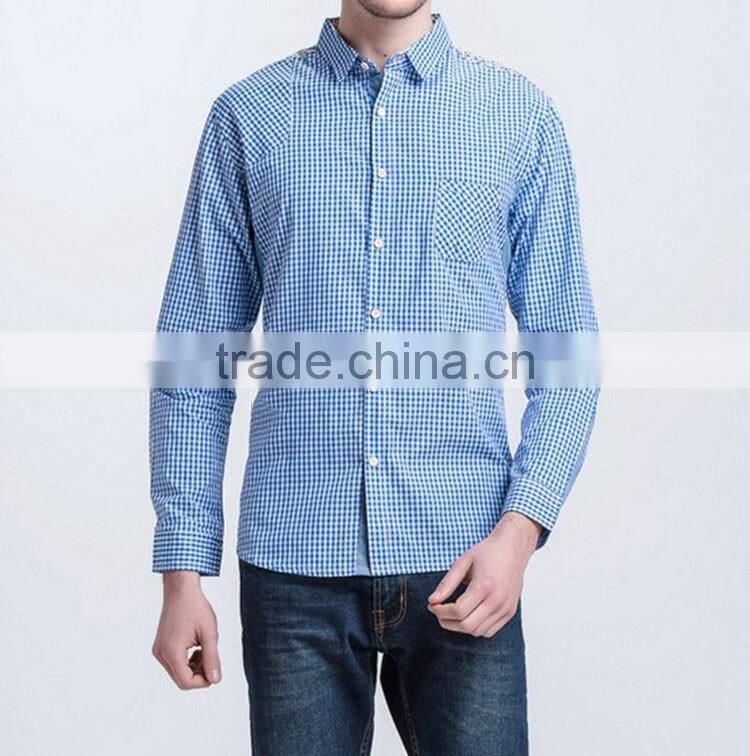 Pure Cotton Plaid casual cool Mens Shirts 2015