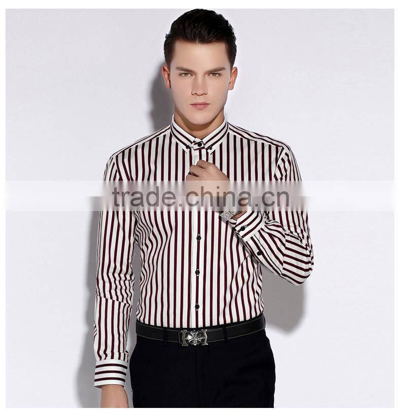 Alibaba China supplier customise classic men's formal striped shirt in bulk