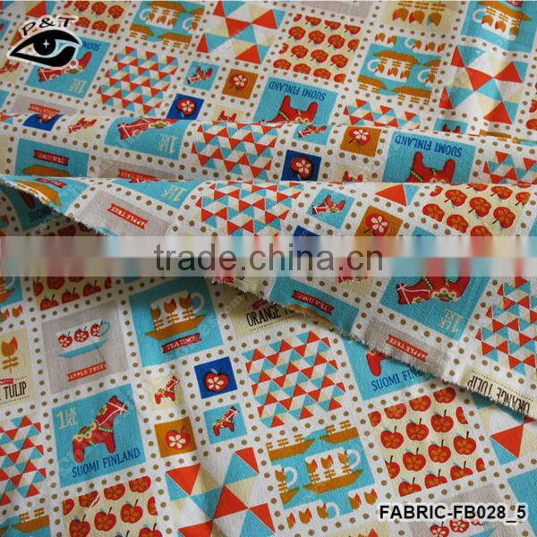1.45m Pony Teacup Fruit Printing Canvas Fabric Linen/Cotton Fabric Zakka Patchwork Fabric for Curtain