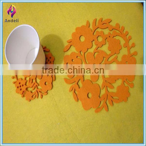 Felt carved flower handmade placemats set