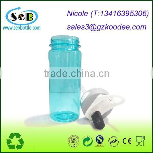 Plastic Water Bottle With Straw, Wide Mouth Water Bottle/Flip Straw Cap 25oz