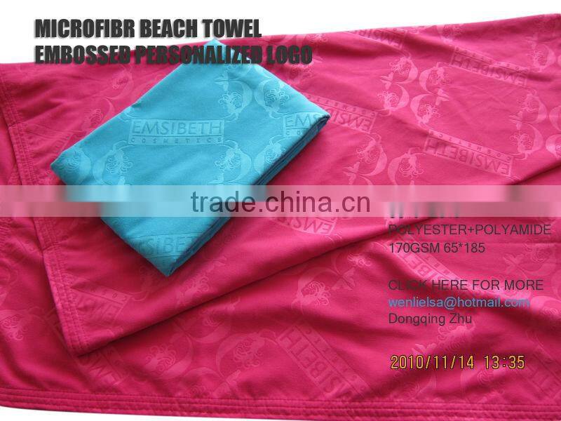 MICROFIBER TOWEL WITH PERSONALIZED EMBOSS LOGO