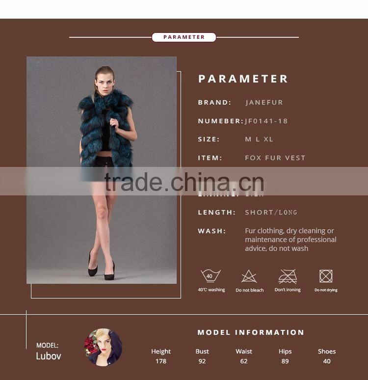 Factory Royal wholesale blue fox fur vest genuine fox fur clothes