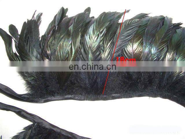 Garment ornament Largo zona plumas red feather collar strip MW-0185