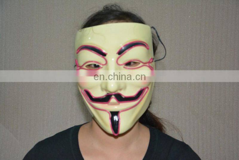 Masquerade & Halloween Vendetta Flash El Wire Led Glowing Mask