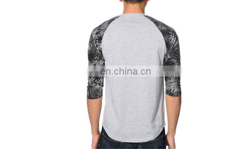 2015 New design Men's raglan 3/4 sleeve baseball t shirt wholesale