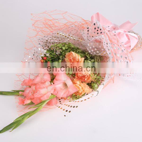 2016 best selling christmas wrapping packing roll foil printed organza gift wrap